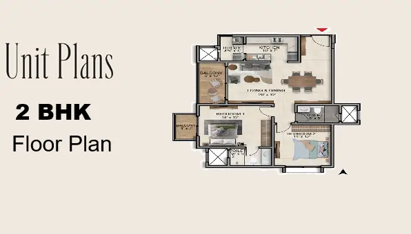 Sattva Ekatra 2 BHK Floor Plan