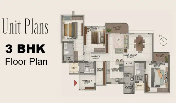 Sattva Ekatra 3 BHK Floor Plan