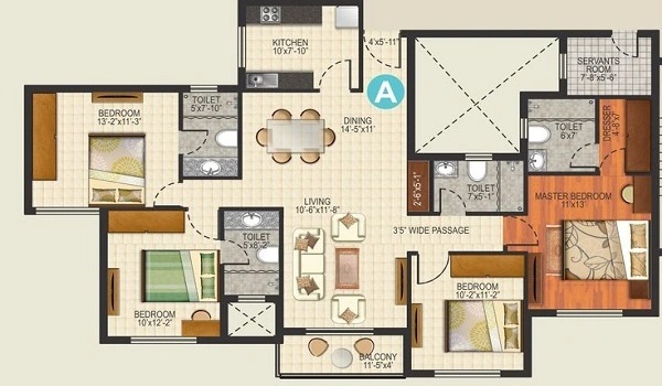 Sattva Ekatra 4 BHK Floor Plan